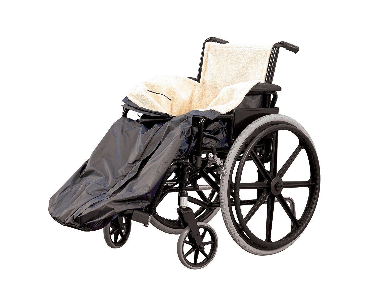 Silla de ruedas con funda de forro polar