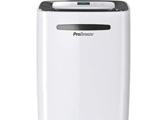 Deshumificador Para El Hogar – MEJORES Productos Pro Breeze Deshumidificador 20l, Pantalla Digital, Drenaje Continuo, Portátil, Con 4 Modos De Uso, Temporizador Y Secadora De Ropa