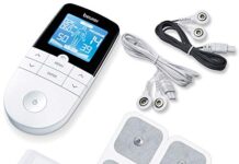 Elestroestimulador Deportivo – MEJORES Productos Beurer EM 49 TENS/EMS digital, dispositivo de corriente de estimulación 3 en 1 para el alivio del dolor y entrenamiento, función de masaje, incluye 4 electrodos, Color Blanco
