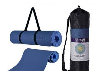 Esterillas de pilates 【Mejores opiniones】 esterilla deporte, esterilla yoga Wueps, incluye correa de hombro y bolsa de transporte, ideal para realizar deporte en casa, yoga mat, esterilla yoga antideslizante, (Color Azul Oscuro y Azul Claro)