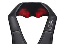 Masajeador de espalda para mujer 【Mejores opiniones】 Masajeador de Cuello y Hombros Básico Shiatsu Masajeador Cervical con 3D Rotación y Función de Calor para Relajación de Fatiga en Casa, Oficina o Coche