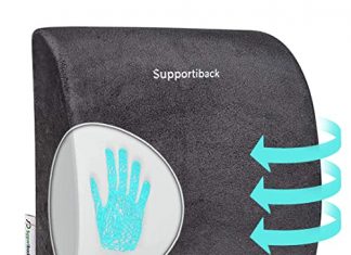 Silla ergonómica para lumbares 【Mejores opiniones】 Supportiback Cojín Lumbar Ortopédico Memory Foam para Sillas de Oficina y Asientos de Coche para el Alivio del Dolor de la Zona Lumbar, Lesiones de Coxis y Dolor de Ciática- Soporte Lumbar Ergonómico