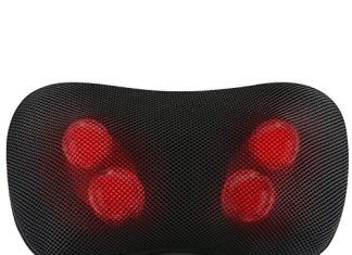 Masajeador de espalda 【Mejores opiniones】 Cojín de Masaje Shiatsu Masajeador de Cuello, Hombros y Espalda, Masajeador Eléctrico con Función de Calefacción y Masajeador de Amasado de Tejido Giratorio 3D para Cintura, Hogar y Oficina