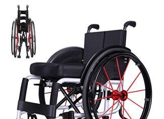 Silla de ruedas ligera 【Mejores opiniones】 Silla De Ruedas Deportiva Discapacitados Silla De Ruedas Manual Plegable Ligera AleacióN De Aluminio Manual Silla De Ruedas Deportiva Y De Ocio Negro/Blanco