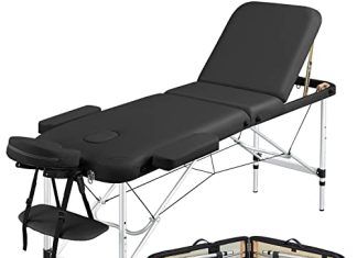 Camillas de masajes portátiles 【Mejores opiniones】 Yaheetech Camilla Masaje Portátil Plegable de 3 Zonas Cama Masaje Pata Metal Altura Ajustable Apoyacabezas Desmontables con Bolsa de Transporte 213 x 60 cm