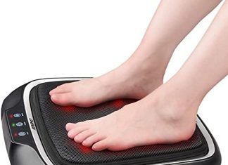 Masajeador eléctrico para pies 【Mejores opiniones】 RENPHO Masaje Eléctricos de pies con calor, Masajeador eléctrico de pies Shiatsu,Masajeadores para pies de amasamiento profundo con cubierta extraíble