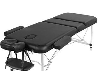 Camilla de masajes de aluminio 【Mejores opiniones】 Yaheetech 3 Zonas Camilla Masaje Plegable 213 x 70cm con Bolsa de Transporte Mesa de Masaje Estetica Portátil Profesional Altura Ajustale