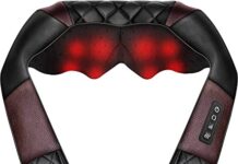 Masajeador de cuello 【Mejores opiniones】 Masajeador de Cuello y Hombros con Calor, Shiatsu Masajeador Cervical y Espalda, 4D Masaje de amasamiento giratorio, Velocidad Ajustable - regalos originales mujer / hombre