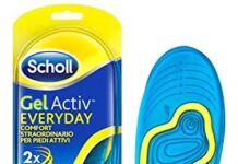 Plantillas de gel para zapatos 【Mejores opiniones】 Scholl Plantillas Gel Activ Uso Diario para hombre, para el dia a dia, mayor comodidad y absorción del olor y sudor, talla 40 - 46.5, 1 par (2 plantillas)