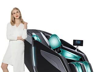 Sillones de masaje eléctricos 【Mejores opiniones】 HealthRelife Sillón de Masaje 3D - Sillón Masajeador para Todo el Cuerpo, Silla de Masaje Inteligente Zero Gravity 3D, Manos robóticas con Carril SL, Bluetooth, Color Negro