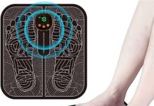 Masajeador de piernas 【Mejores opiniones】 Masajeador de Pies Eléctrico,masajeador de pies,8 modos,19 niveles de intensidad,alivia la rigidez,Aliviar Dolor Cansadas Mejorar la Circulación Sanguínea(recargable)