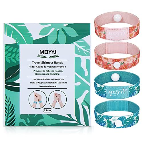 MEIYYJ Bandas de viaje para adultos y niños, pulseras antimareos para niños, pulseras para náuseas matutinas para embarazo, alivio de náuseas, pulsera de acupresión