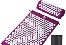 Colchoneta de Acupresión para Alivio de Estrés y Dolor 【Mejores opiniones】 Bellababy - Colchoneta de acupresión y almohada para masajes, alivio del dolor y reducción del estrés con bolsa de transporte (morado claro)