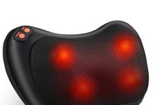 Almohada de Masaje Shiatsu para Cuello y Espalda 【Mejores opiniones】 Cojín de Masaje Eléctrico Masajeador Almohada Masajeador Shiatsu con 3 Niveles de Tejidos para Cuello Hombros Espalda Piernas Pies Alivio del Dolor Muscular para Oficina Hogar