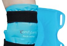 Soporte de Rodilla para Terapia de Frío y Calor 【Mejores opiniones】 Comfytemp Bolsa Hielo para Aliviar el Dolor de Rodilla, Gel para Lesiones, Terapia de Frío y Calor para Piernas, Cirugía de Reemplazo de Rodilla, Artritis Contusiones Esguinces