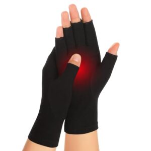Guantes De Compresión Para Artritis Y Artrosis Tratamiento Térmico Para Aliviar El Dolor De Manos Y Dedos Guantes para artritis Sin Dedos Para Mejorar La Circulación De Manos En Hombre Y Mujer…