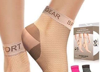 Calcetines de Compresión para Mejorar la Circulación 【Mejores opiniones】 Physix Gear Sport Calcetines Fascitis Plantar, Las Mejores Medias compresión Hombre y Mujer para aliviar el Dolor de pies, Calcetines compresión para Mejorar la circulación, 1 par, L/XL, Beige