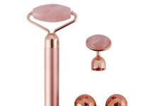Rodillo de Jade para Masaje Facial 【Mejores opiniones】 Rodillo De Jade,Masajeador facial eléctrico 3 en 1,Jade Roller de cuarzo rosa natural,Masajeador Roller Tools Anti Aging Belleza Dispositivo Herramienta,piedra de masaje para Cuello,Cuerpo,ojo y brazo