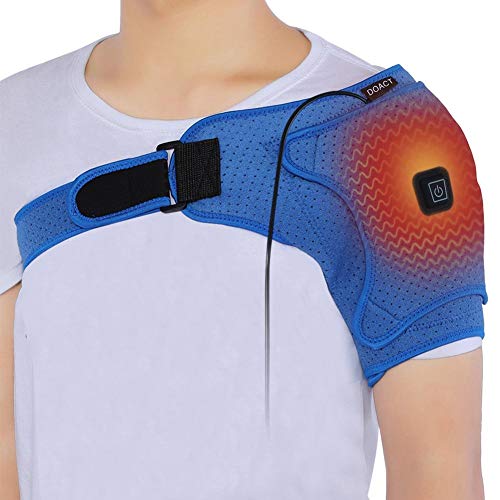 Almohadilla térmica para hombros Almohadilla térmica para hombros, soporte para hombros Correa ajustable Almohadilla eléctrica para hombros Almohadilla térmica eléctrica para aliviar el dolor muscular