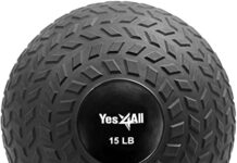 Balón Medicinal para Ejercicios de Fuerza y Equilibrio 【Mejores opiniones】 Yes4All D297 Slam Balls 6.8 kg, Negro, balón Medicinal Relleno de Arena, sin Rebote, Adecuado para Entrenamiento y Fuerza
