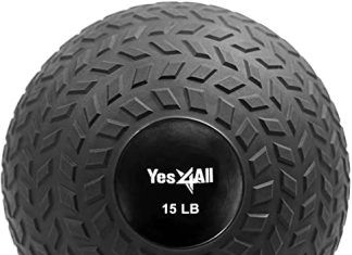 Balón Medicinal para Ejercicios de Fuerza y Equilibrio 【Mejores opiniones】 Yes4All D297 Slam Balls 6.8 kg, Negro, balón Medicinal Relleno de Arena, sin Rebote, Adecuado para Entrenamiento y Fuerza