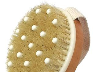Cepillo de Drenaje Linfático para la Piel 【Mejores opiniones】 Cepillo corporal seco, cepillo de baño de cerdas naturales, cepillo corporal drenaje linfático, exfolia, estimula la circulación sanguínea, elimina toxinas de piel muerta y celulitis