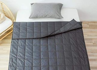 Manta Ponderada para Mejorar el Sueño y Reducir la Ansiedad 【Mejores opiniones】 Sleepymoon Manta pesada terapéutica, manta pesada para un mejor sueño, alivio del estrés y la ansiedad, manta pesada (algodón gris, 122 x 183 cm - 5,4 kg)