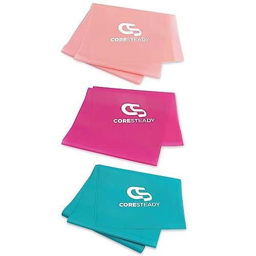 Coresteady Gomas elásticas de musculación para Hombres y Mujeres - Banda elástica - Tonifica y desarrolla Fuerza, flexibilidad y Masa Muscular - Incluye guía de Ejercicios (#6 Set DE 3, 2 Metro)
