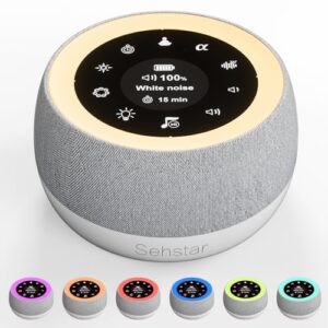 Sehstar máquina de ruido blanco Terapia de sonido para dormir al bebé&Adultos 22 Ruido Blanco/5 Yoga/5 α-Wave 7 Color/3 Brillo