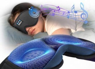 Máscara de Dormir con Bluetooth y Auriculares para Relajación 【Mejores opiniones】 Antifaz para Dormir Auriculares Inalambricos Bluetooth 3D para Hombres y Mujeres,Diseño Ampliado para Personas Que Duermen de Lado,Antifaces para Dormir Luz Lo Esencial para Viajar,Regalos Creativos