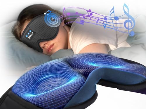 Antifaz para Dormir Auriculares Inalambricos Bluetooth 3D para Hombres y Mujeres,Diseño Ampliado para Personas Que Duermen de Lado,Antifaces para Dormir Luz Lo Esencial para Viajar,Regalos Creativos