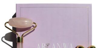 Set de Cuidado de la Piel con Rodillo de Cuarzo y Gua Sha 【Mejores opiniones】 ARI ANWA Skincare ® Deluxe Face Yoga Set con Rodillo de Cuarzo Rosa, Cuarzo Rosa Gua Sha y masajeador 3D para una Piel Firme y contornos definidos Set de Cuidado y Lifting de la Piel