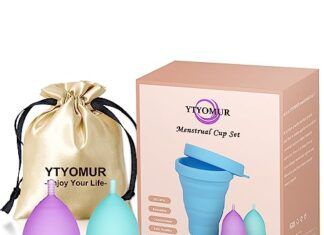 Set de Copas Menstruales Reutilizables para Bienestar Femenino 【Mejores opiniones】 YTYOMUR Copas Menstruales, 2 Copas Suaves para el Periodo con Vaso Limpiador Plegable - Higiene Femenina Alternativa a Tampones y Compresas, Reutilizables de Silicona Premium